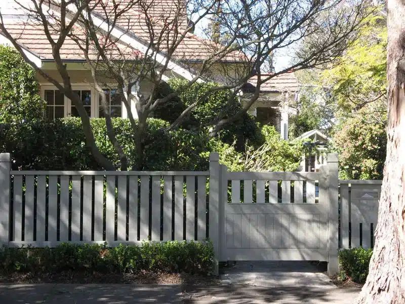 Classic style gate with Balustrade style fence panels